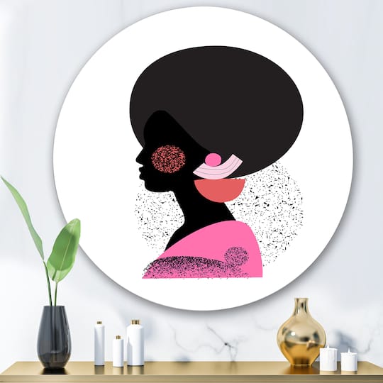Designart - Ethnic Geometric Silhouette of Afro American I